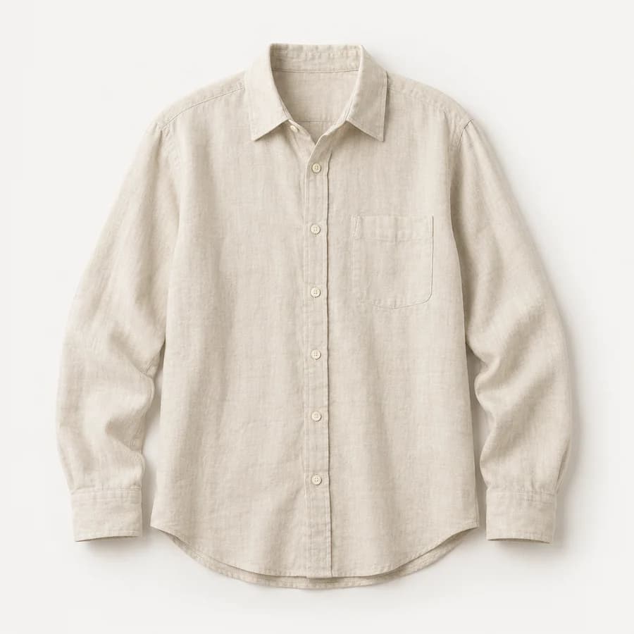 Camisa de linho clara da coleção Essenciais do dia