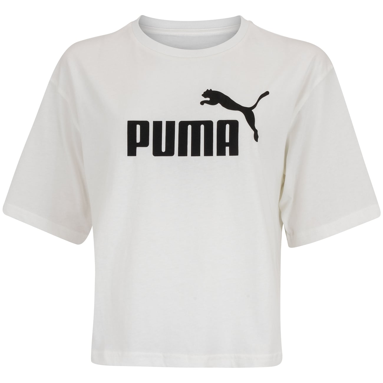 Blusa Cropped Feminina Puma Manga Curta Ess N1 Logo Relaxed