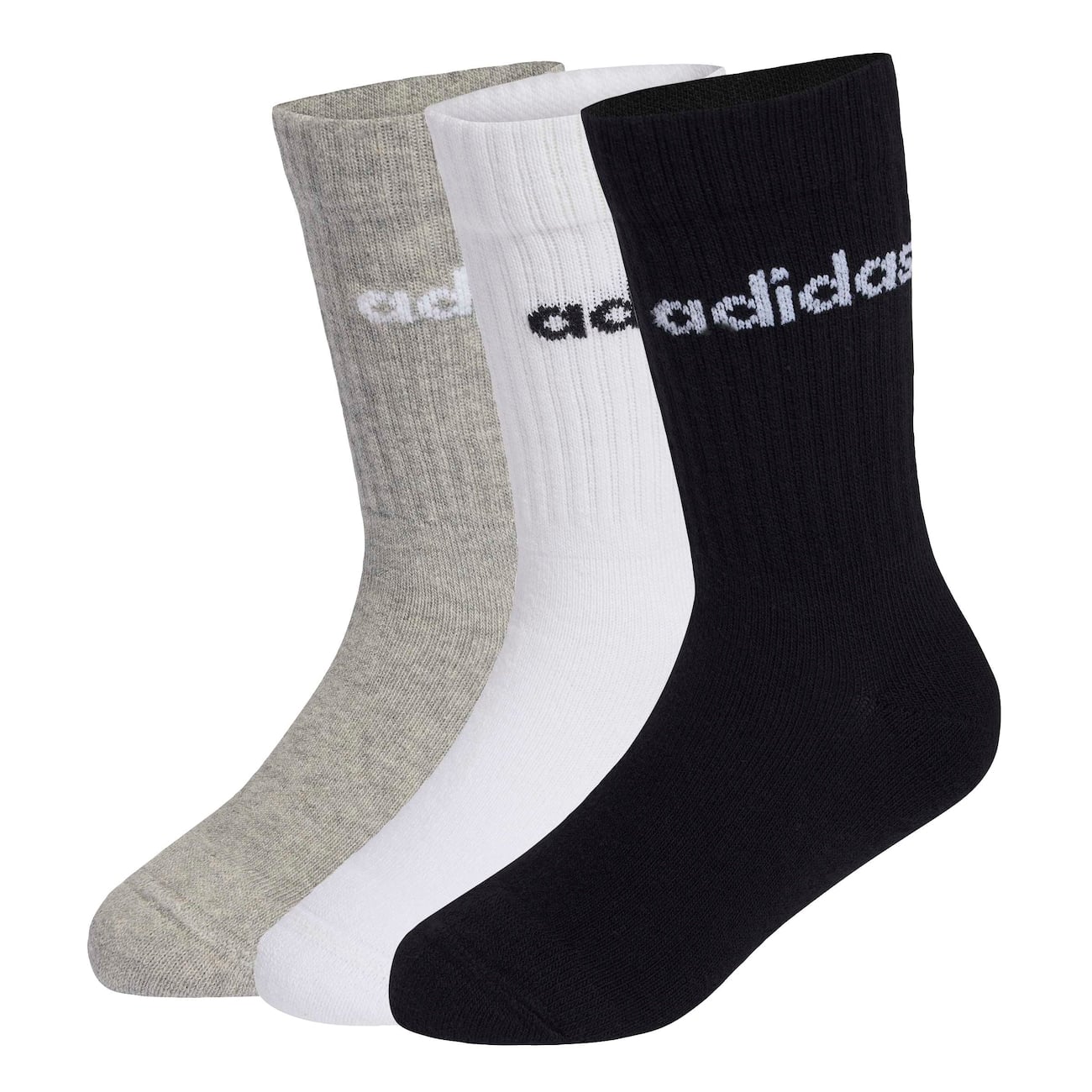 Kit 3 Pares Meias Adidas Linear Crew Infantil
