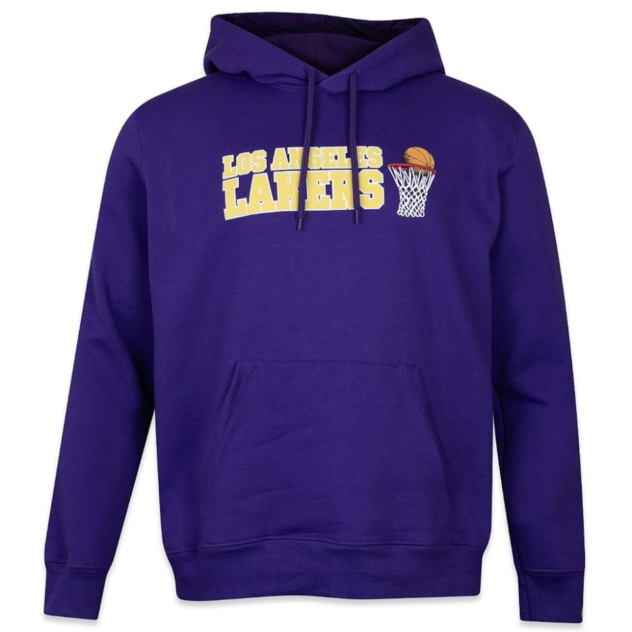 Blusão de Moletom Canguru Masculino New Era Los Angeles Lakers Core Programa