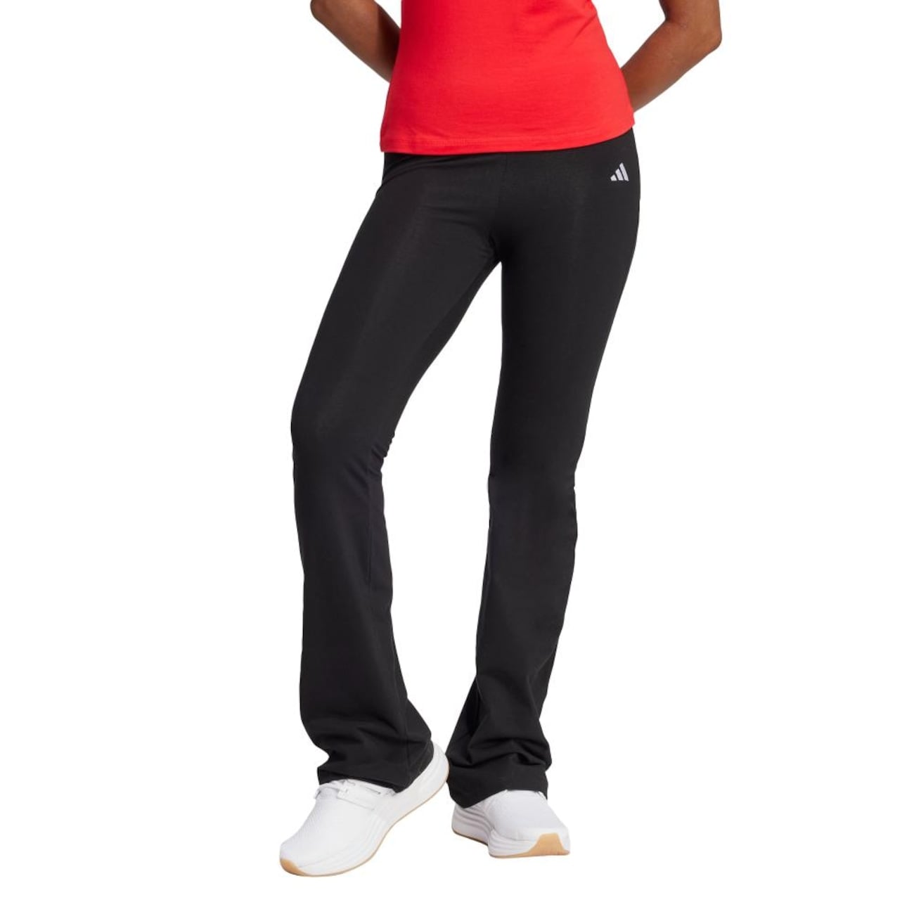 Calça Legging Feminina Adidas Flare Essentials com Logo Pequeno