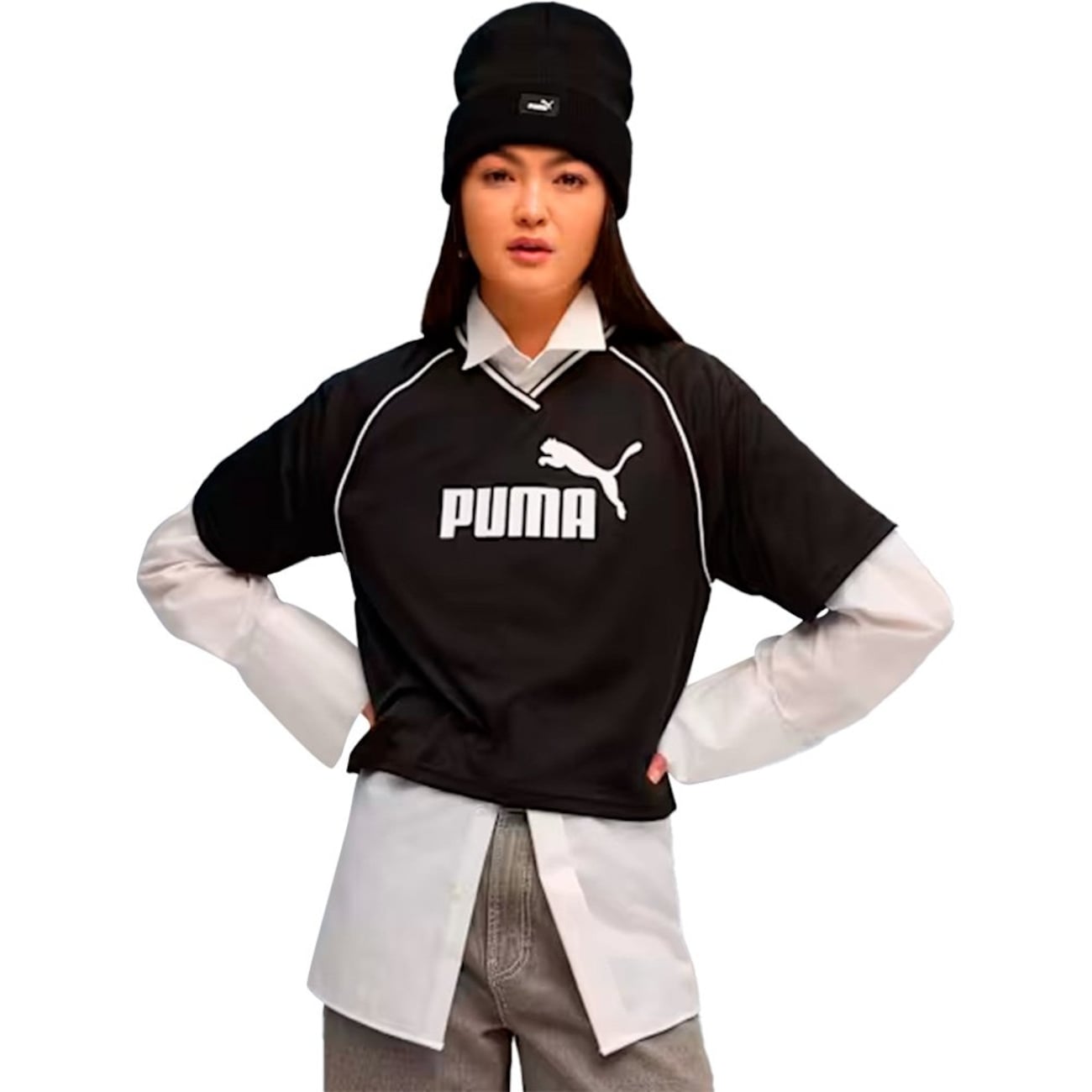 Blusa Cropped Feminina Puma Essentials Relaxed Football Jersey