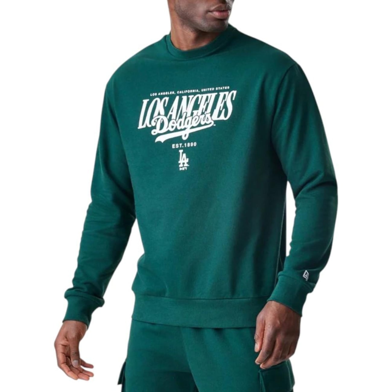 Blusão de Moletom New Era Los Angeles Dodgers Importado Fleece Top Masculino