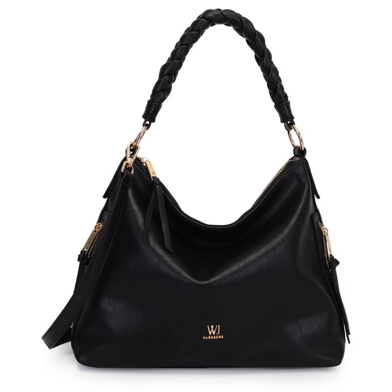 Bolsa Hobo Grande Com Bolsos Laterais E Alca Trancada