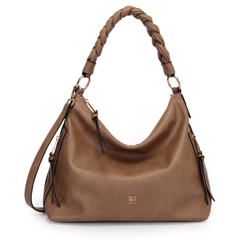 Bolsa Hobo Grande Com Bolsos Laterais E Alca Trancada