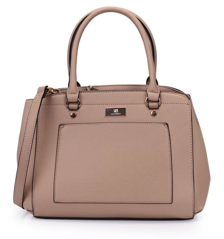 Bolsa Satchel Grande Com Bolso Frontal