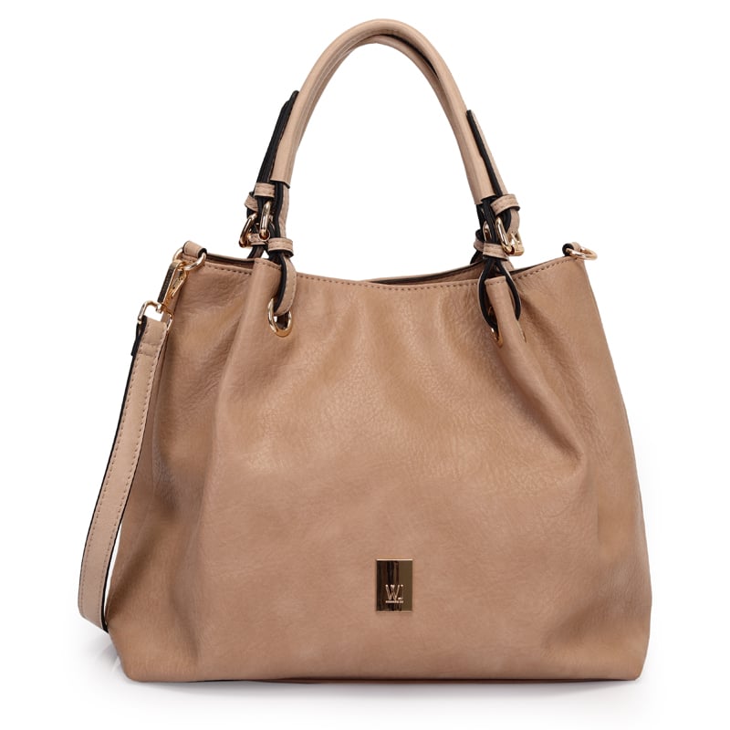 Bolsa Satchel Grande Com Fivelas Nas Alcas