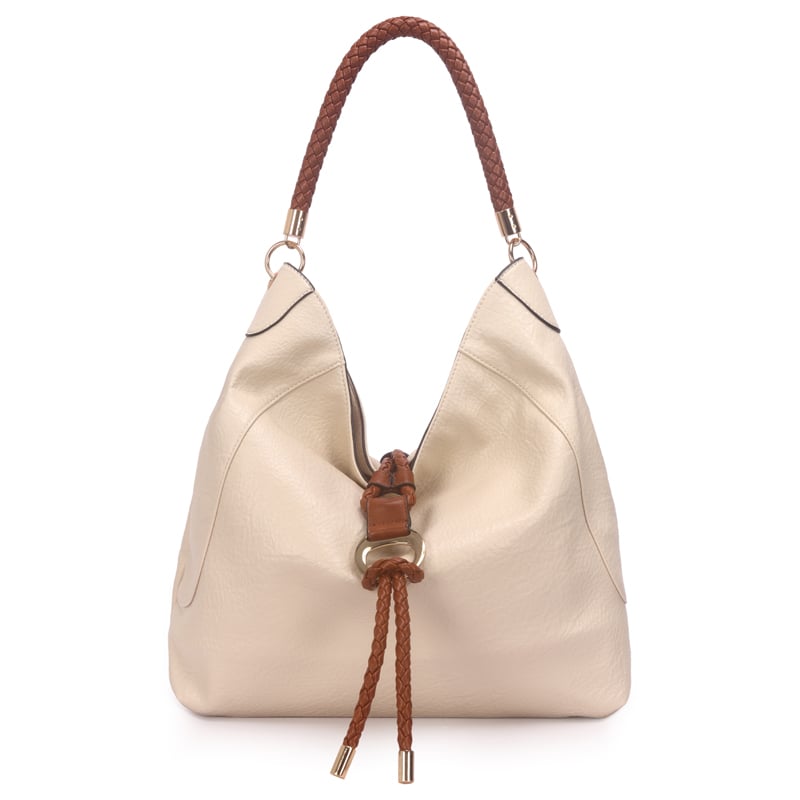 Bolsa Hobo Grande Bicolor Com Alca Rolete Trancada