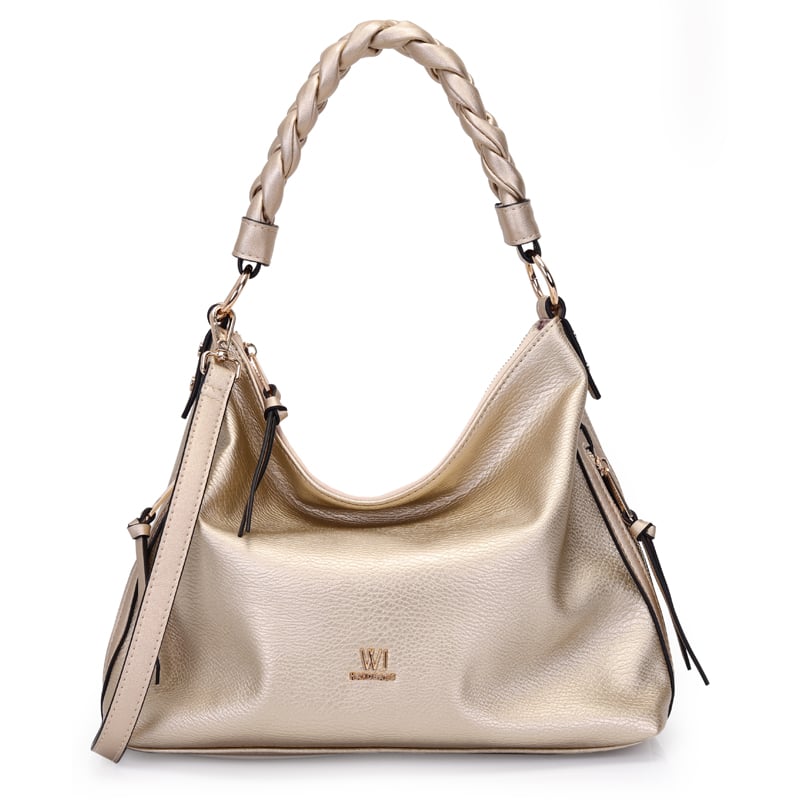 Bolsa Hobo Grande Com Bolsos Laterais E Alca Trancada