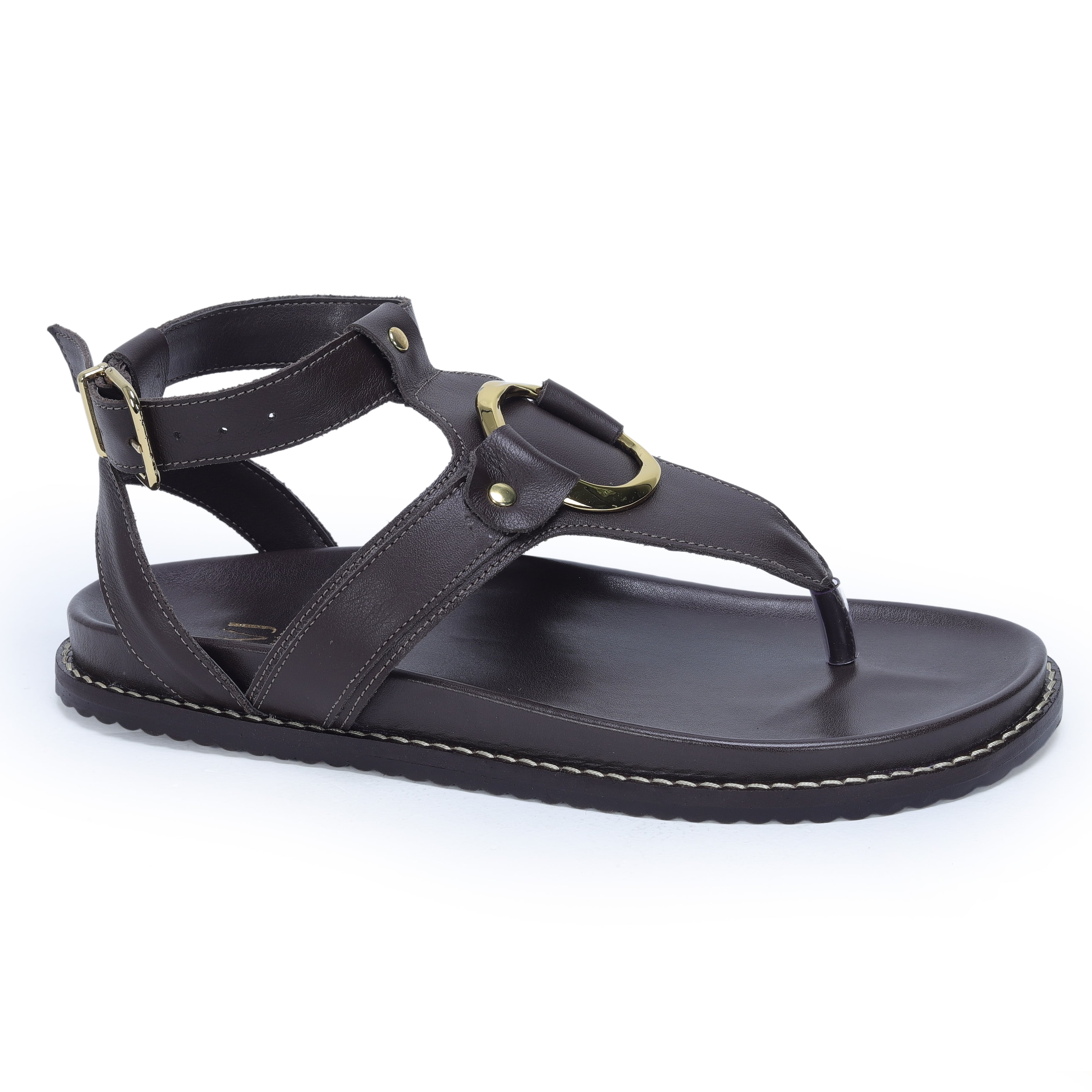 Birk Couro Dedo Metal Argola