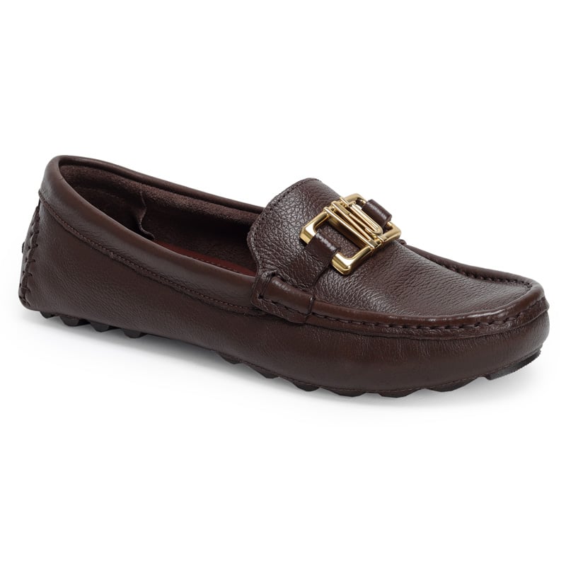 Mocassim Couro Com Metal Wj