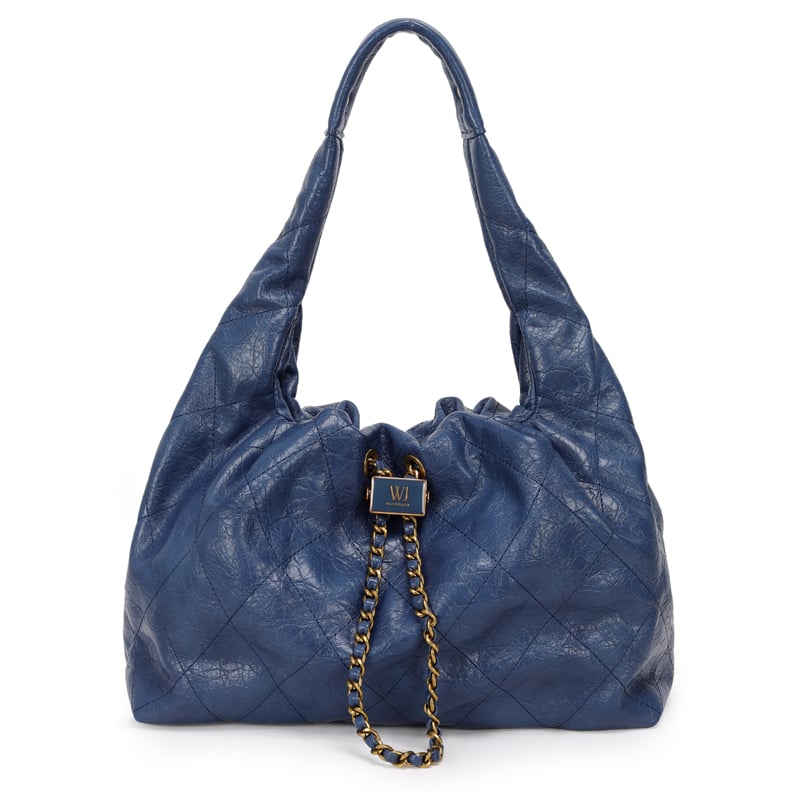 Bolsa Hobo Grande Detalhe Costuras E Fecho Metal Resinado