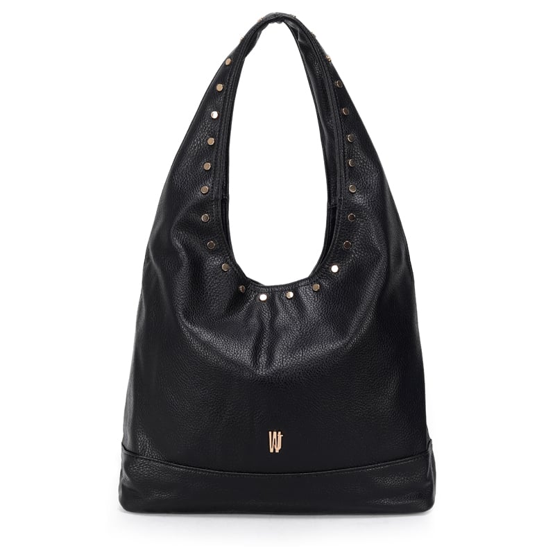 Bolsa Hobo Grande Com Detalhe Metais