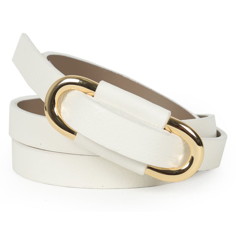 Cinto Feminino Couro Fivela Oval 1,8cm