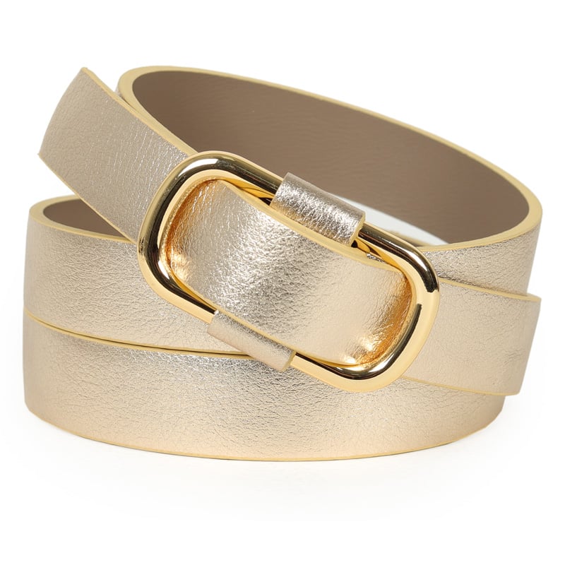 Cinto Feminino Couro Fivela Oval 2cm