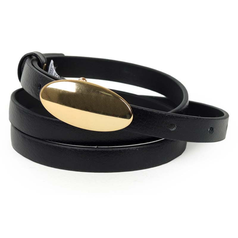 Cinto Feminino Couro Fivela Oval 1cm