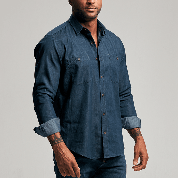 Camisa jeans 2 bolsos — imagem 1