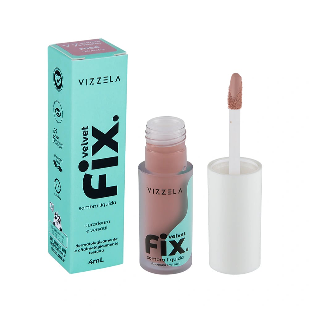 Sombra Líquida Vizzela Velvet Fix Rose 4ml