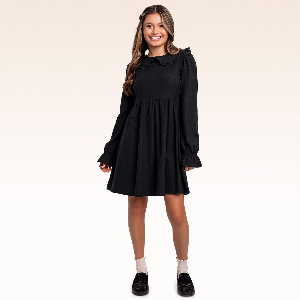 Vestido manga longa em malha florence
