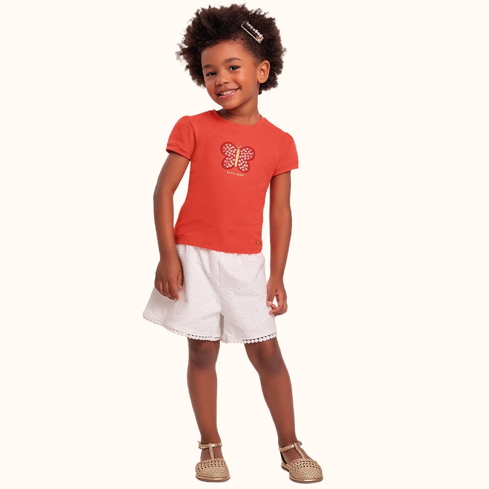 Blusa em cotton leve borboleta