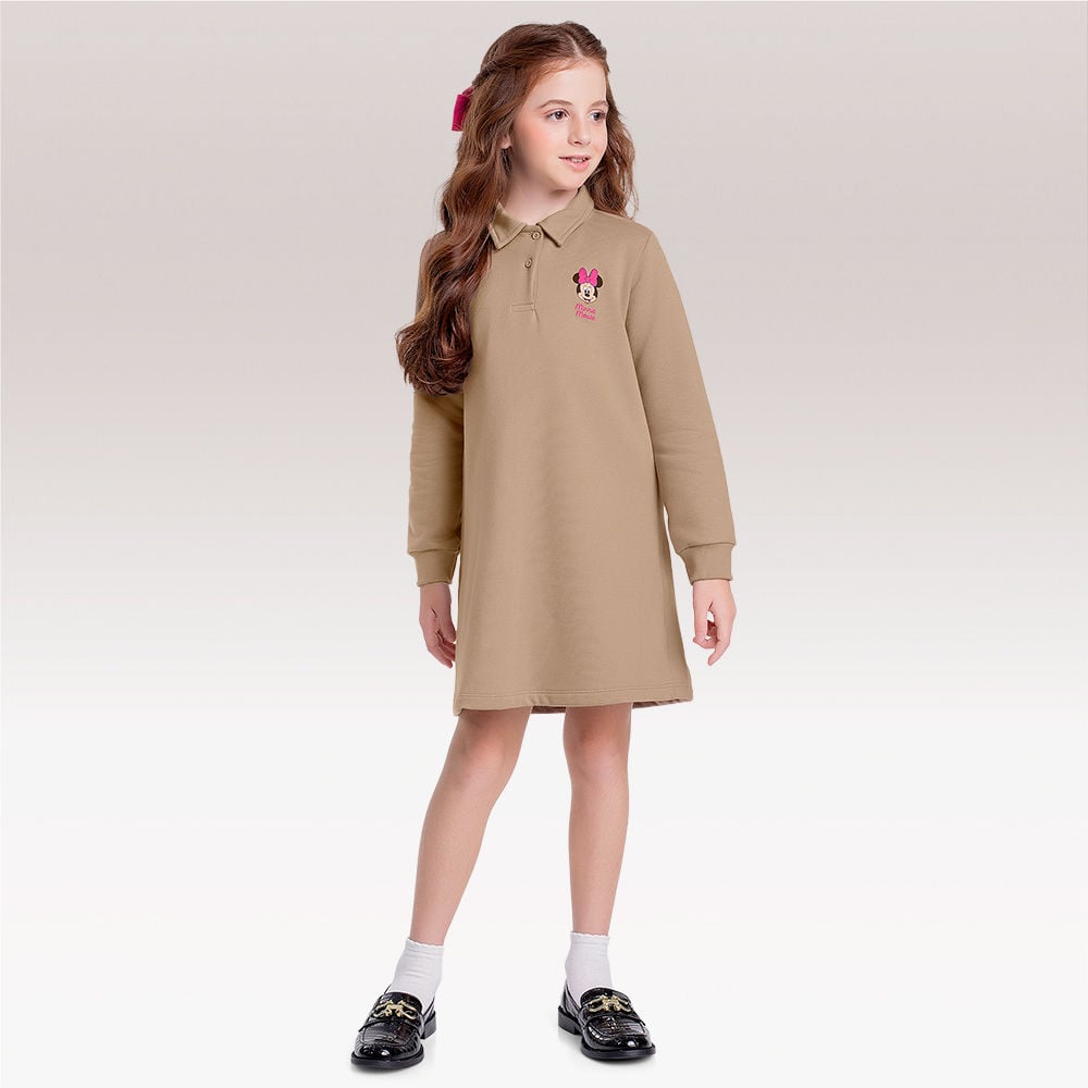 Vestido manga longa Minnie