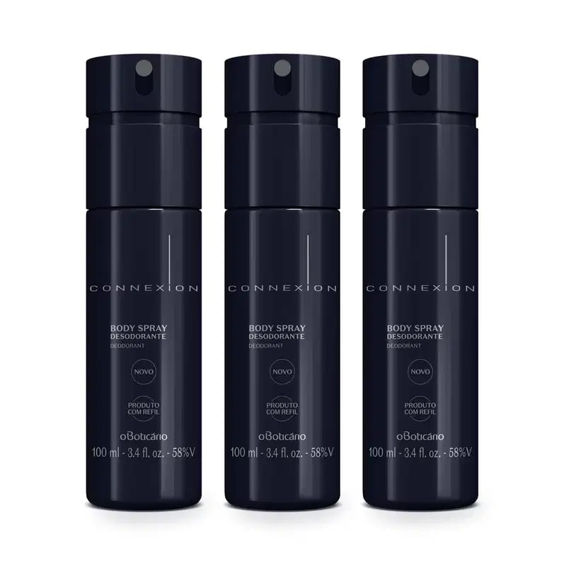 Combo Boticolletion Connexion: Body Spray Desodorante 100ml (3 unidades)