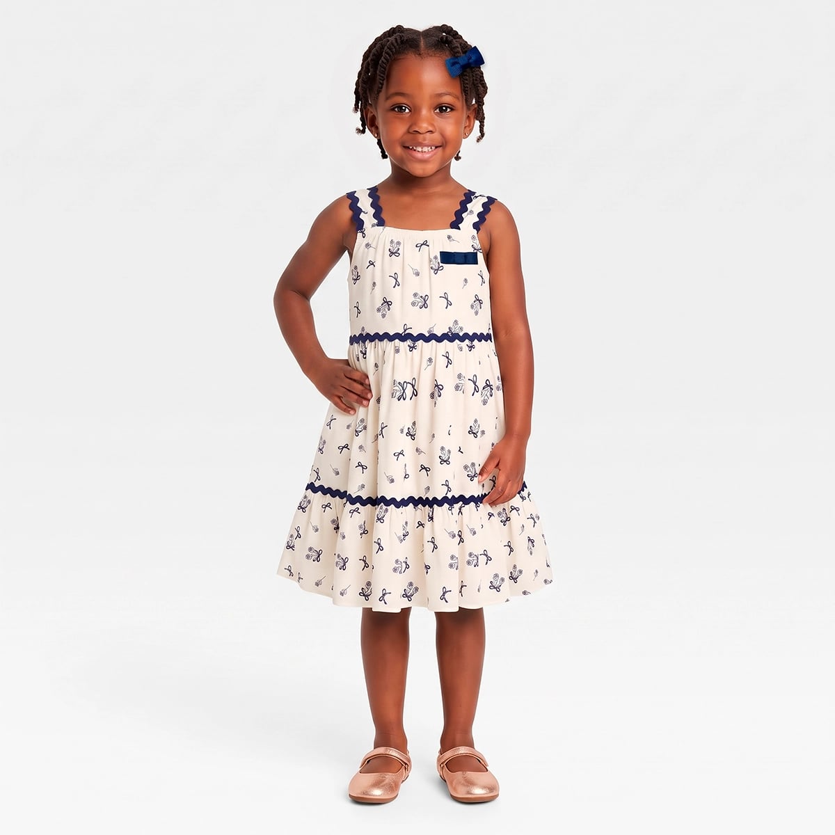 Vestido Manga Curta Kids Floral Paris Cotton Estampado Tip Top