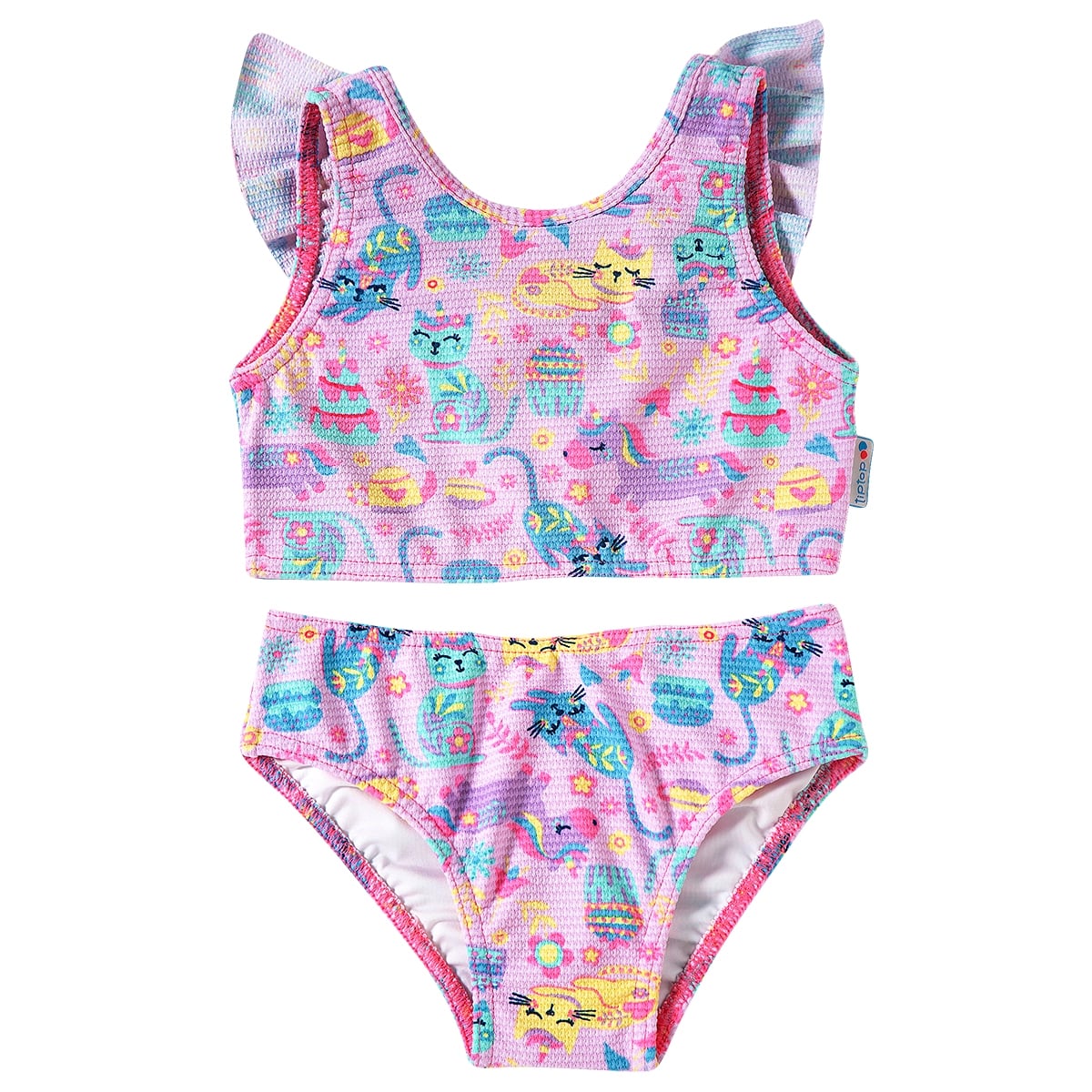 Top E Calcinha Praia Kids Unicat Lycra Trabalhada Proteção Uv 50+ Tip Top