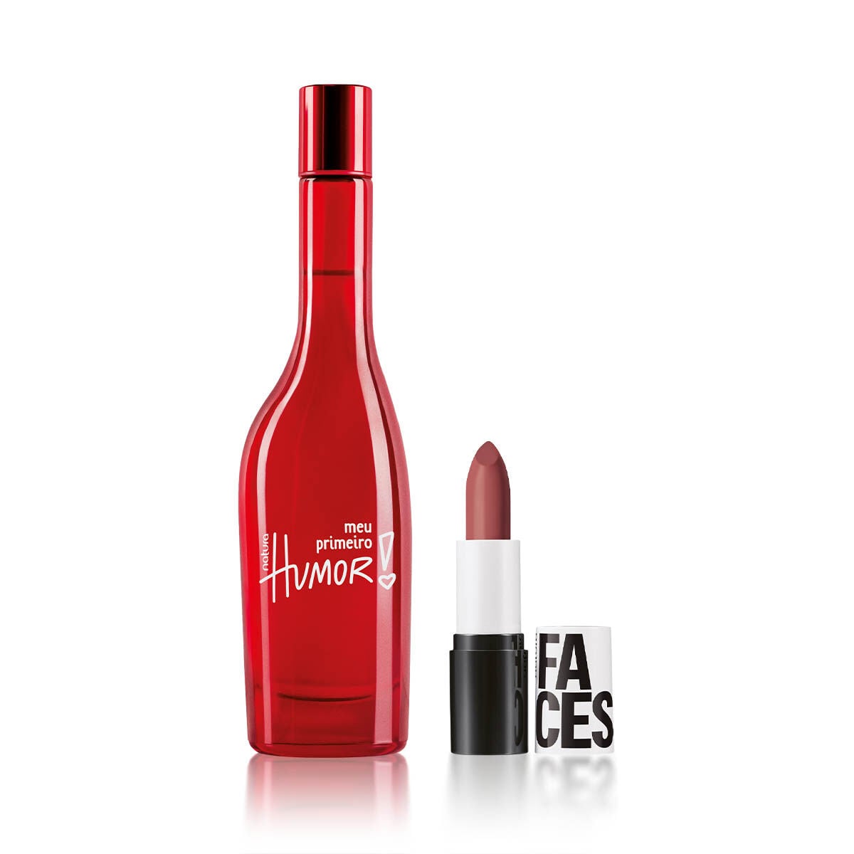 Kit Meu Primeiro Humor e Batom Matte Faces Cookie Nude