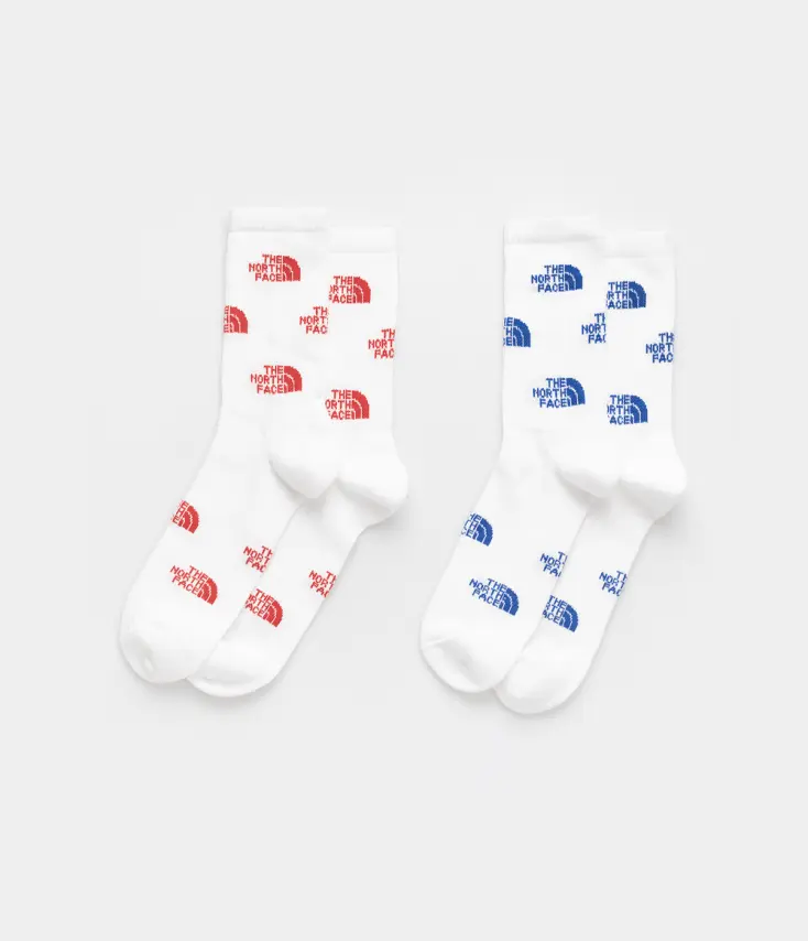 Meia Everyday Crew Logo 2P TNF White / TNF Red / TNF Black