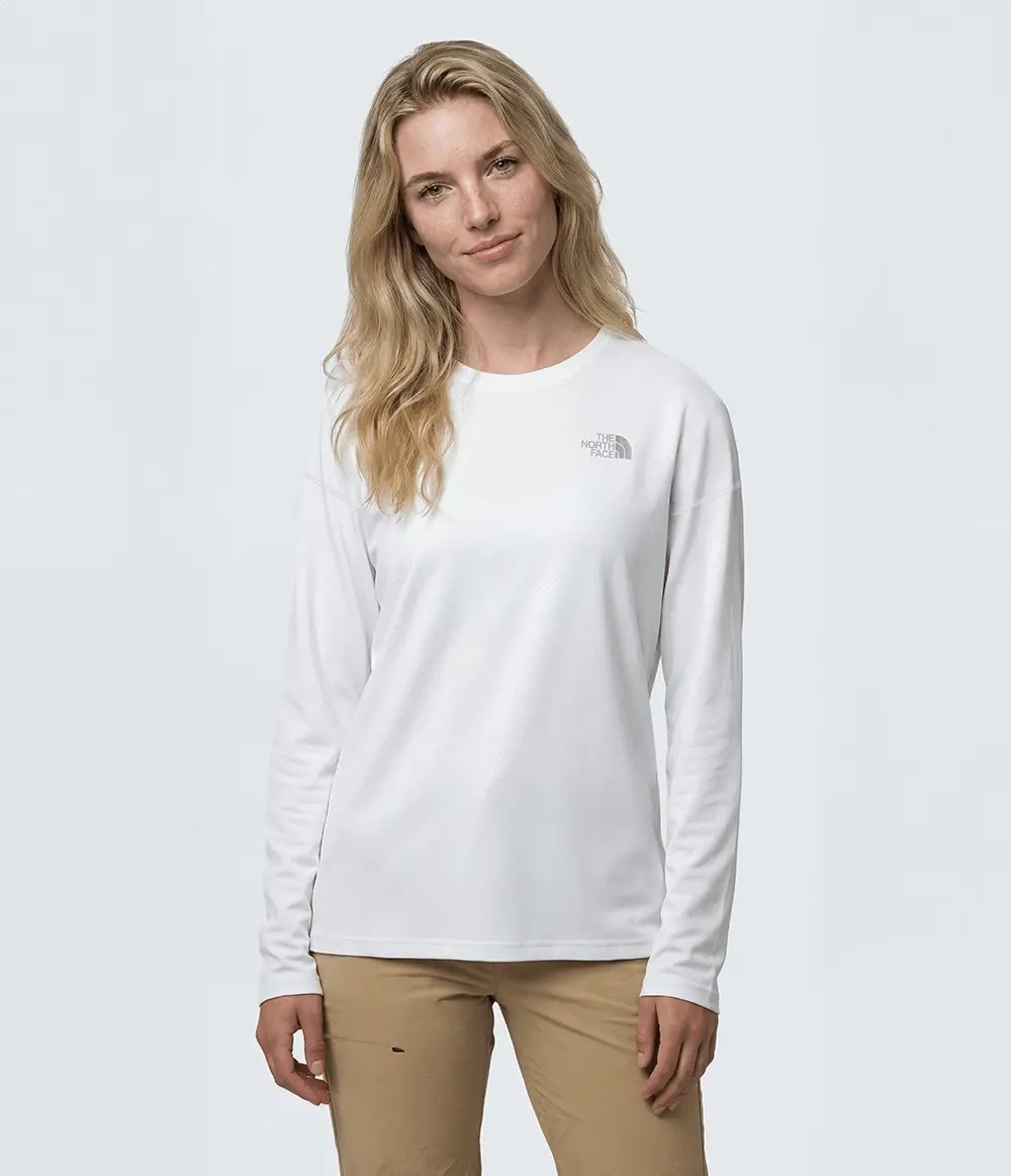 Camiseta Feminina Hyper Tee Crew Manga Longa TNF White