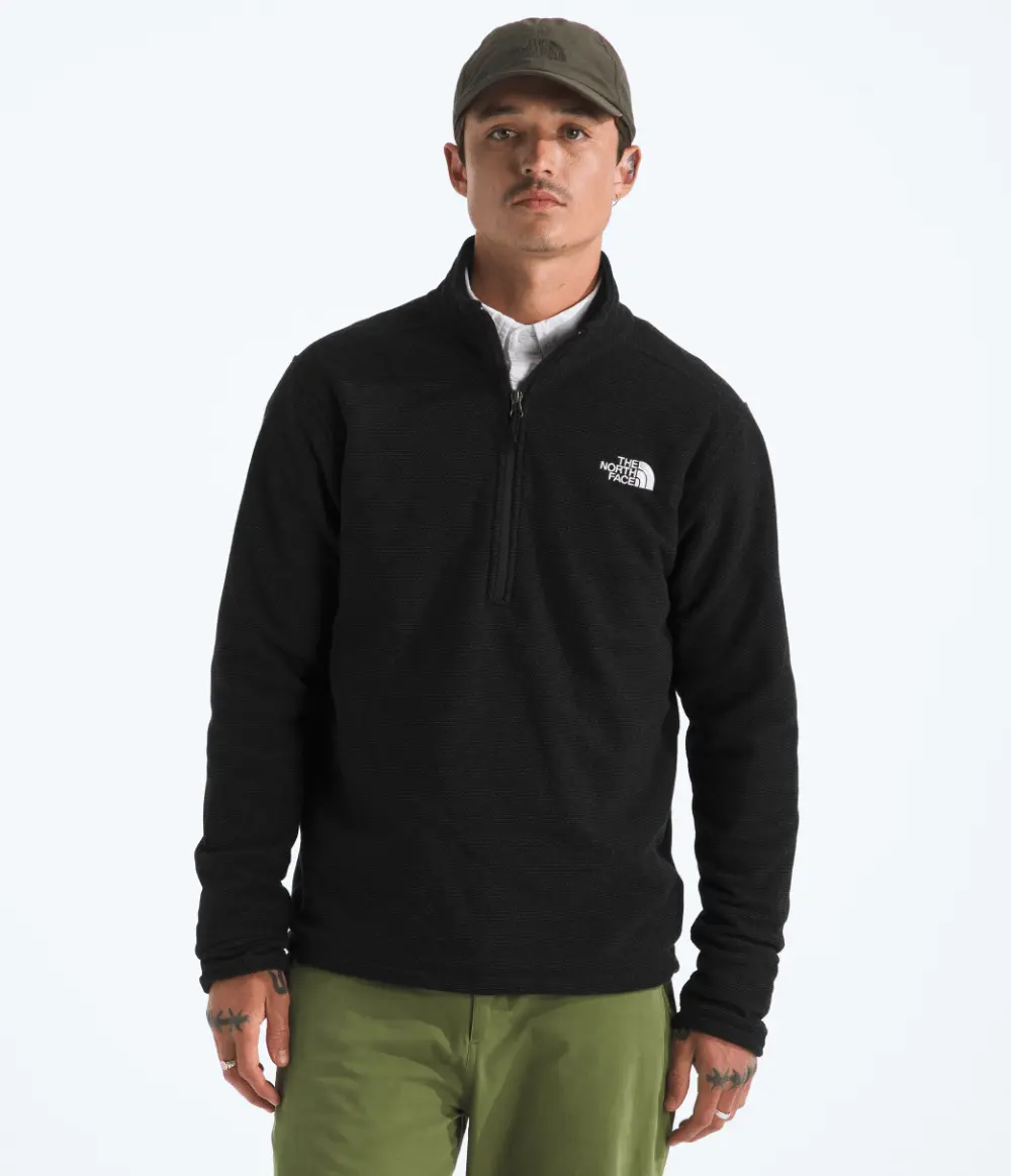 Fleece Masculino Textured Cap Rock 1/4 Zip TNF Black Heather