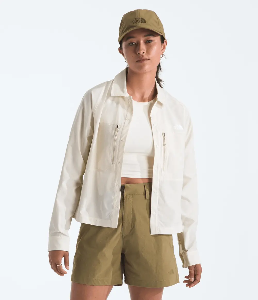 Camisa Feminina Trail Lightrange Manga Longa White Dune / Desert Stone