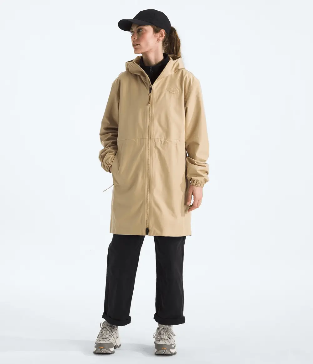 Parka Feminina Daybreak Mid Rain Khaki Stone
