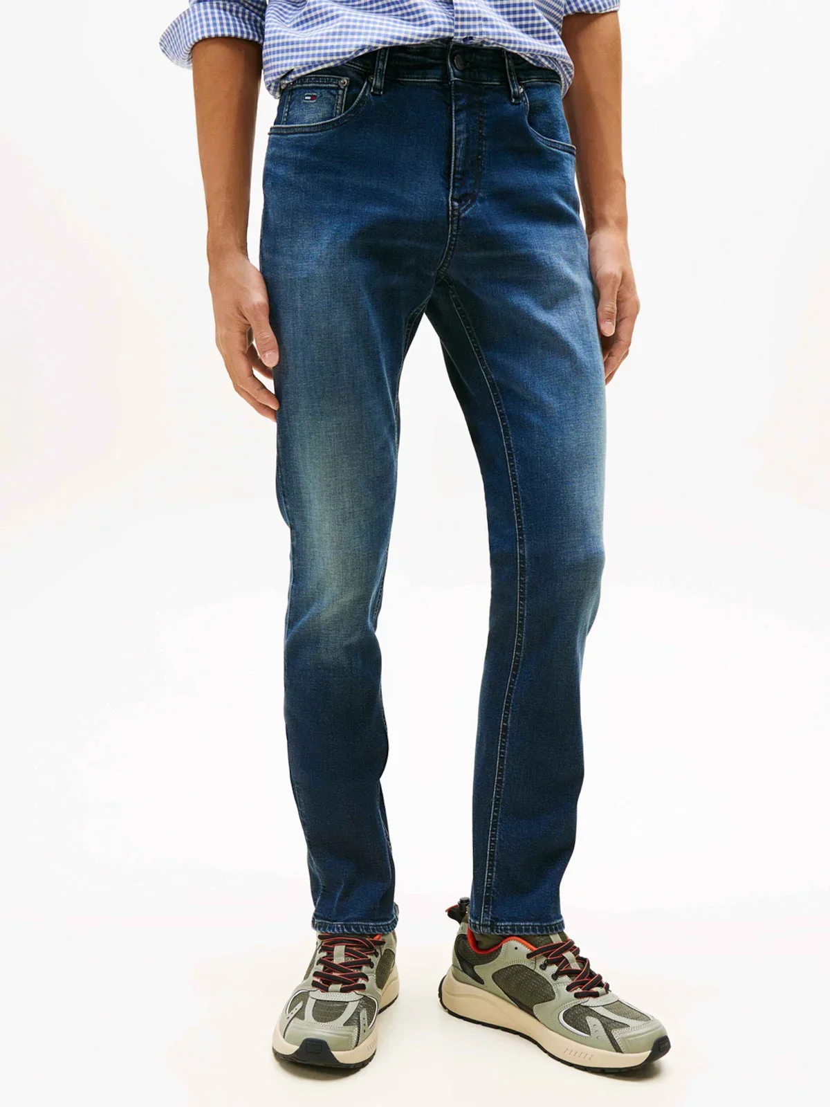 Calça Jeans Scaton Slim com Lavagem Escura . — imagem 1