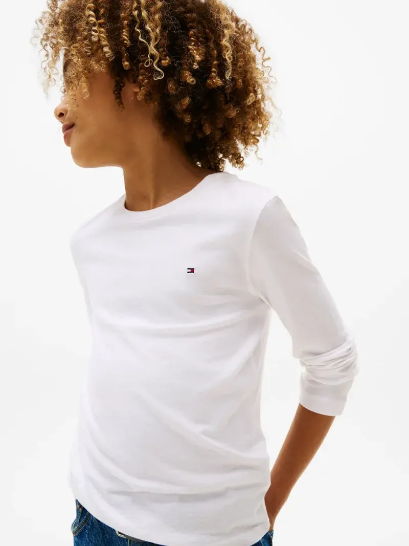 Camiseta Clássica Infantil Manga Longa Tommy Hilfiger