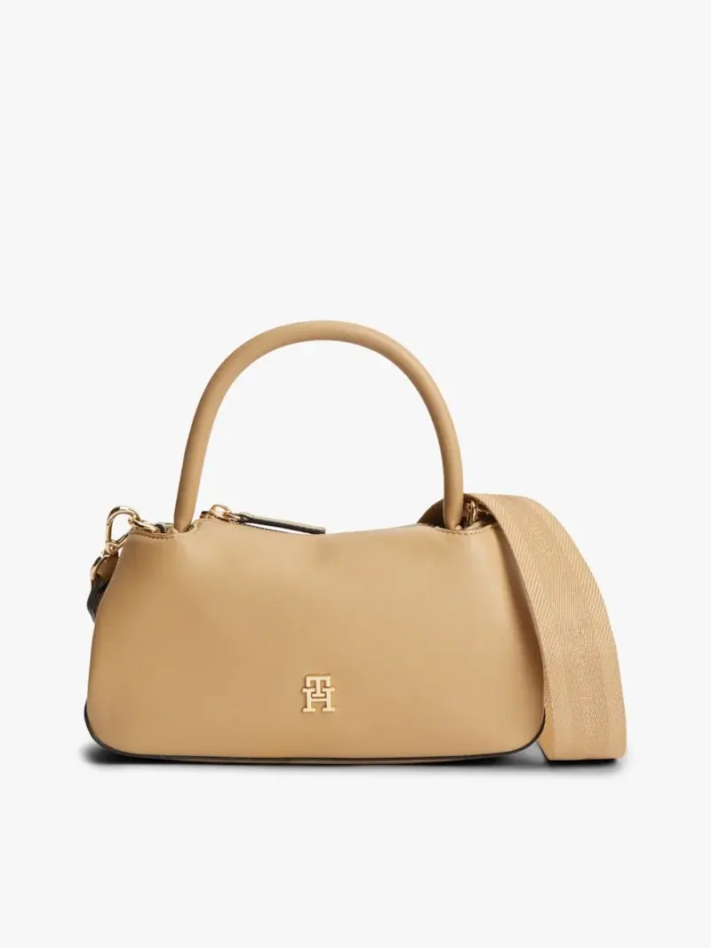 Bolsa Baguette Satchel com Alça de Mão e Transversal Removível
