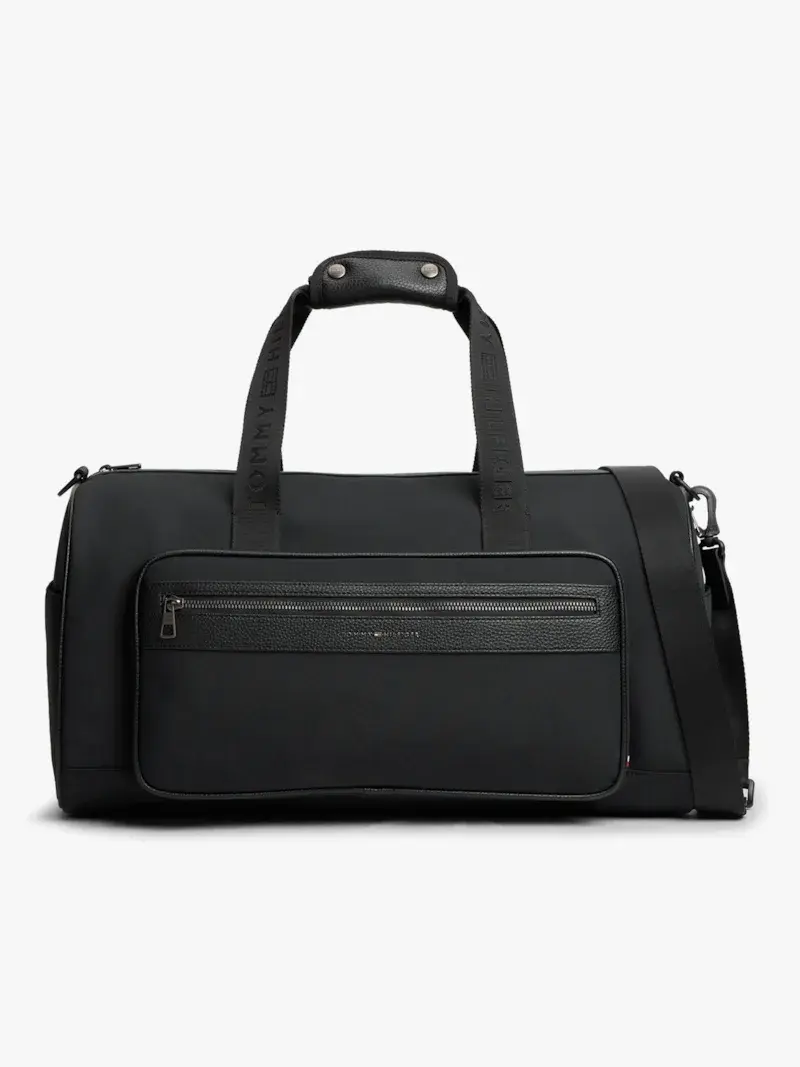 Bolsa Duffel com Logo e Texturas Mistas