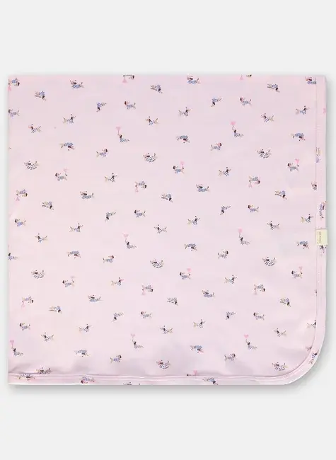 Manta para Bebê Menina em Suedine com Estampa Abstrata (Rosa) Up Baby