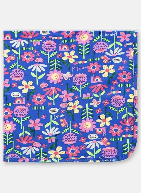 Manta para Bebê Menina em Suedine com Estampa Abstrata (Azul) Up Baby