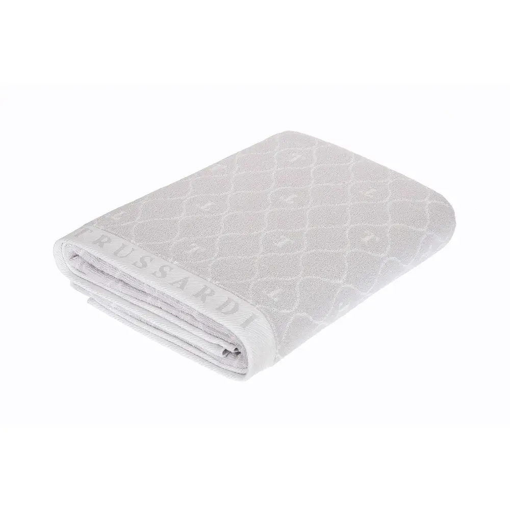 Toalha de Rosto Trussardi Jacquard Fio Tinto Speciale Gelo / Branco