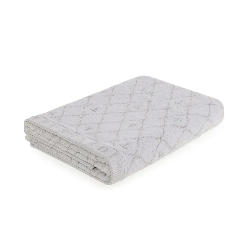 Toalha de Rosto Trussardi Jacquard Fio Tinto Speciale Branco / Cinza