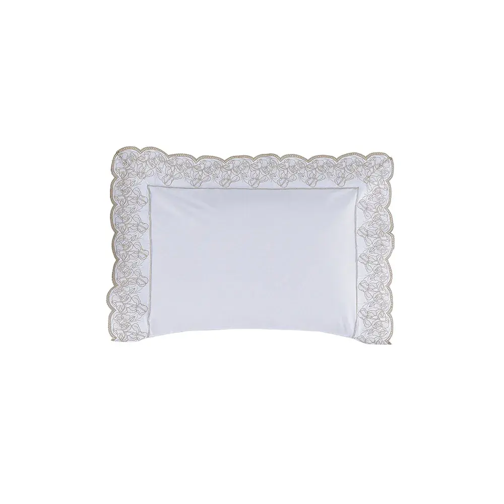 Fronha 300 Fios Algodão Egípcio Cascine Branco / Legno