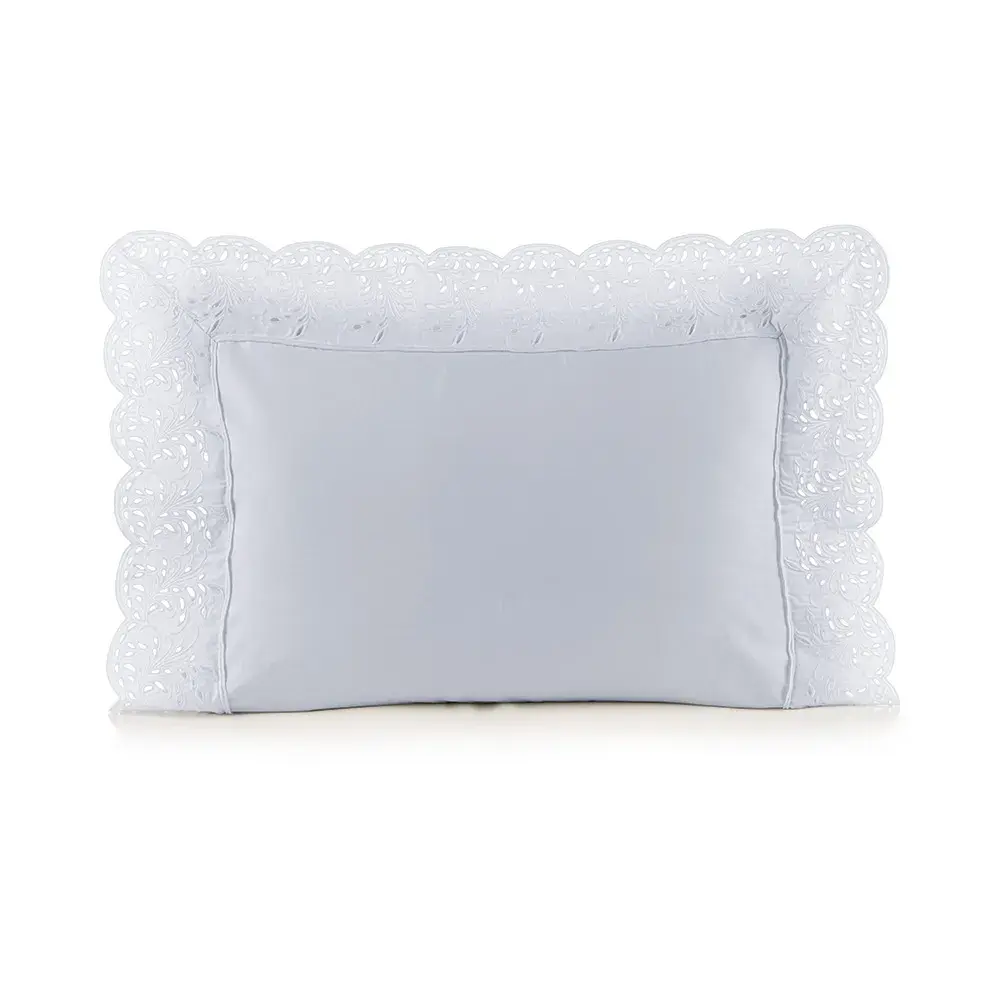 Fronha 300 Fios Algodão Egípcio Bargello Branco / Branco