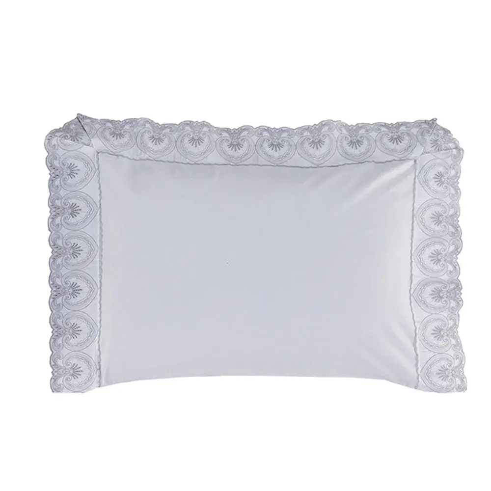 Fronha 300 Fios Algodão Egípcio Signoria Branco / Platino