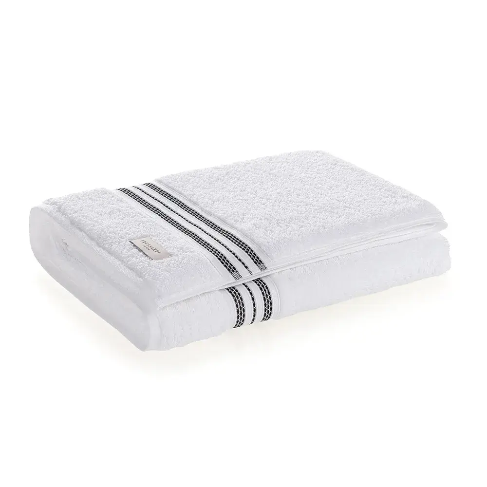 Toalha Banhão 100% Algodão Barberine Branco / Nero