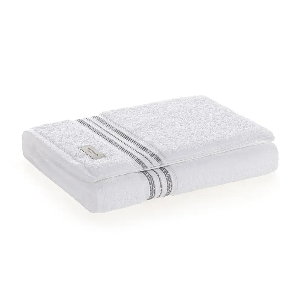 Toalha Banhão 100% Algodão Barberine Branco / Ardósia