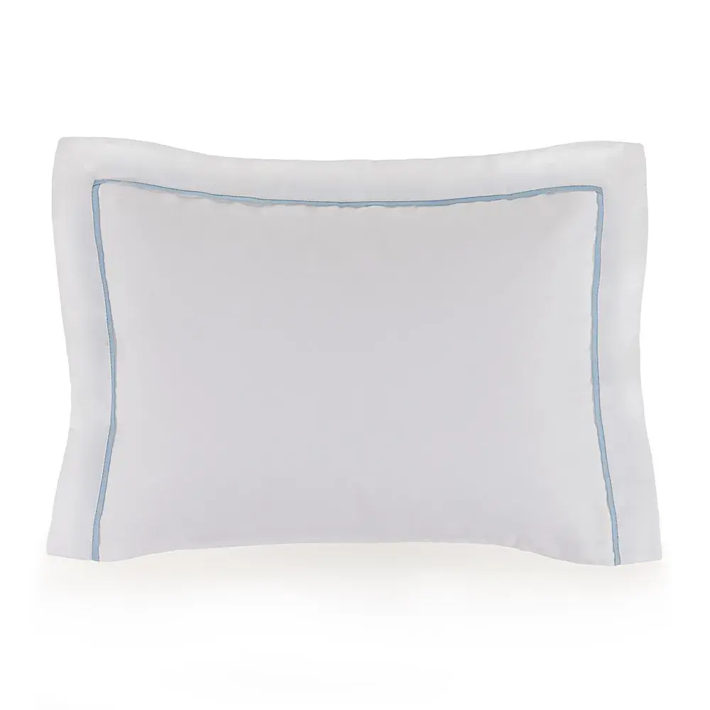 Fronha avulsa Baby 100% Algodão Egípcio Dolce Branco / Soft Blue