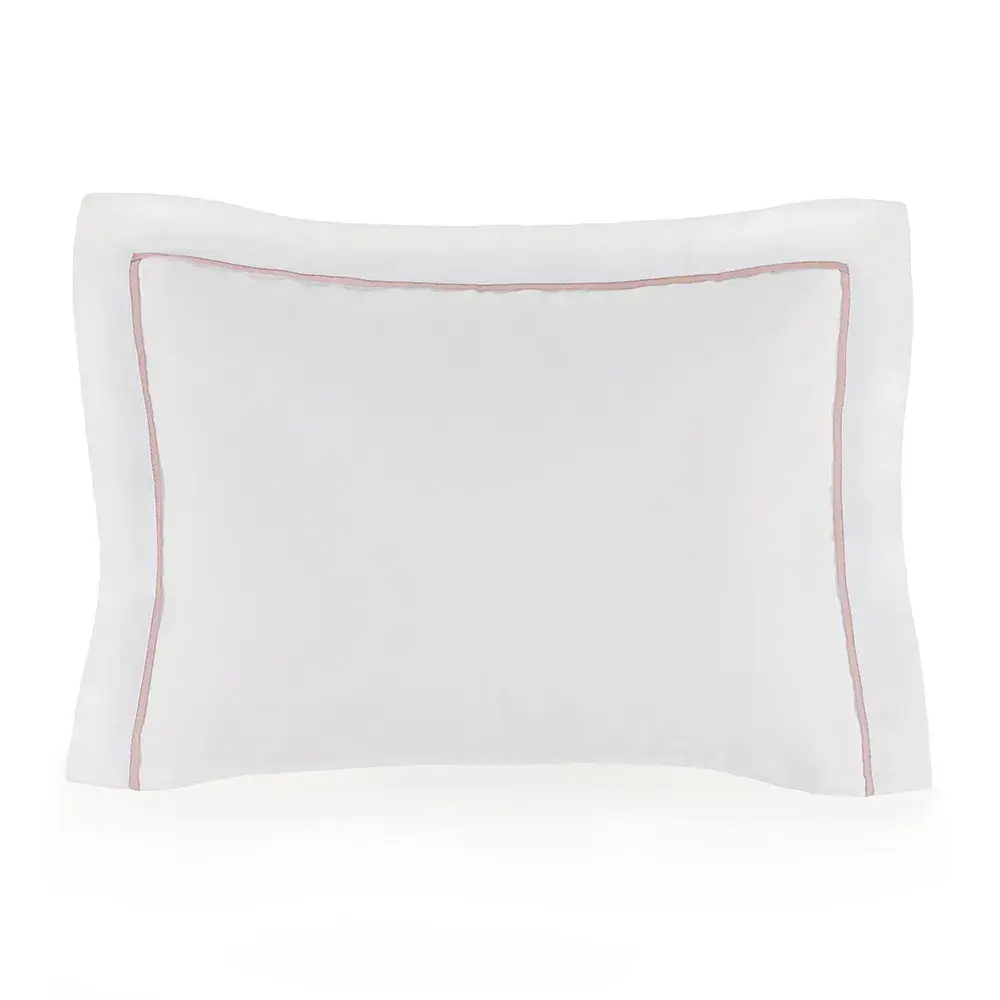Fronha avulsa Baby 100% Algodão Egípcio Dolce Branco / Rosa