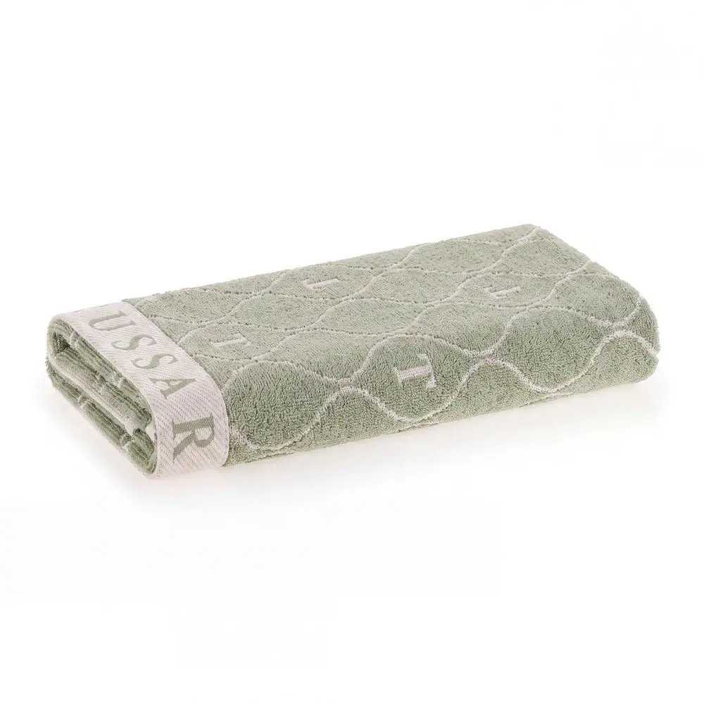 Toalha de Rosto 540g/m² em Jacquard Speciale Pistacchio / Branca